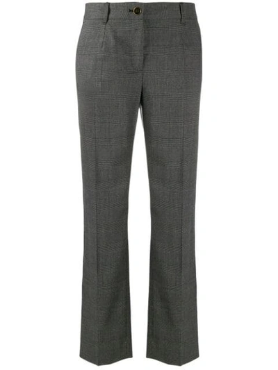 Shop Dolce & Gabbana Straight-leg Houndstooth Trousers In Grey