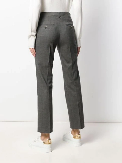 Shop Dolce & Gabbana Straight-leg Houndstooth Trousers In Grey