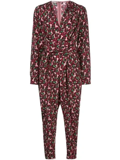 Shop Stella Mccartney Floral Tie-waist Jumpsuit In Multicolour