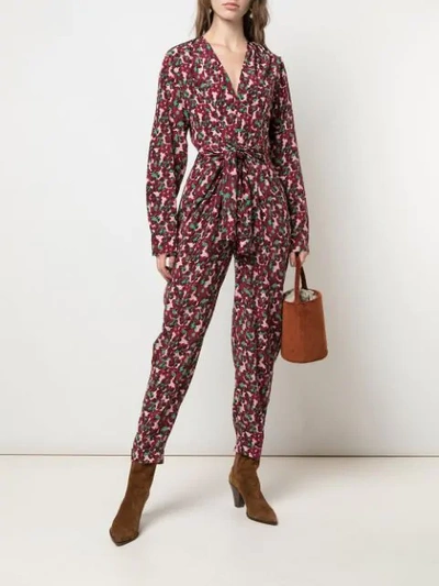 Shop Stella Mccartney Floral Tie-waist Jumpsuit In Multicolour