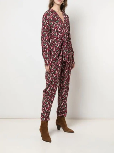 Shop Stella Mccartney Floral Tie-waist Jumpsuit In Multicolour