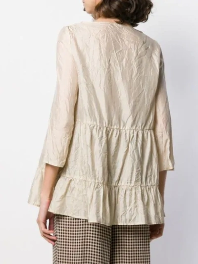 Shop Apuntob Silk Tiered Top In Neutrals