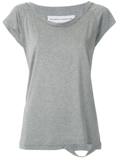 Shop Gloria Coelho Cut Out Details T-shirt In Grey