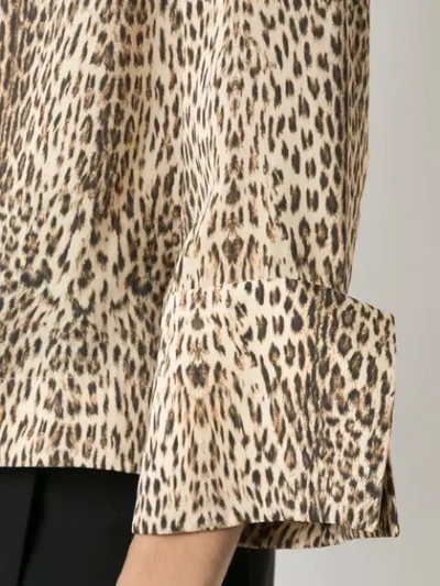 Shop Gloria Coelho Leopard Print Boat Neck Blouse In Multicolour