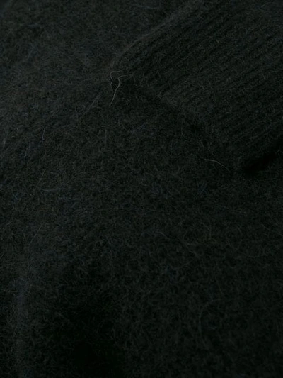 Shop Ganni Knitted Hoodie In Black
