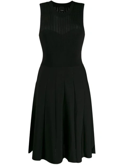 Shop Pinko Pleated Midi Dress In Black