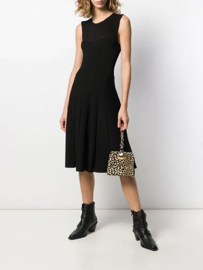 Shop Pinko Pleated Midi Dress In Black