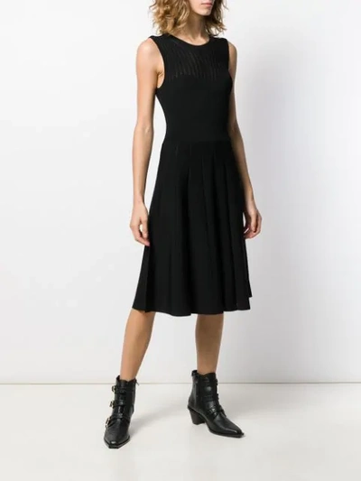 Shop Pinko Pleated Midi Dress In Black