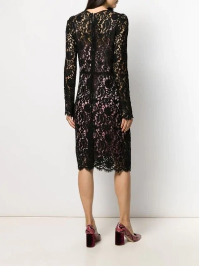 Pre-owned Dolce & Gabbana Lace Shift Dress In Black