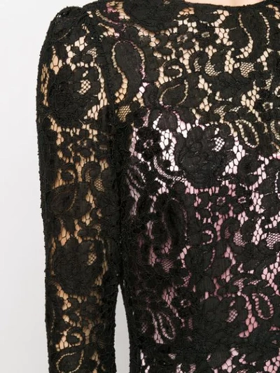 Pre-owned Dolce & Gabbana Lace Shift Dress In Black