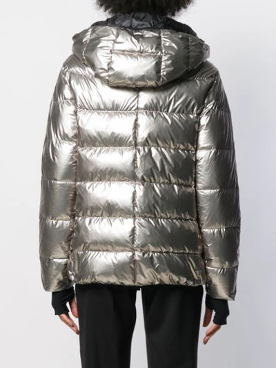 Shop Herno Zipped Puffer Jacket In Silver