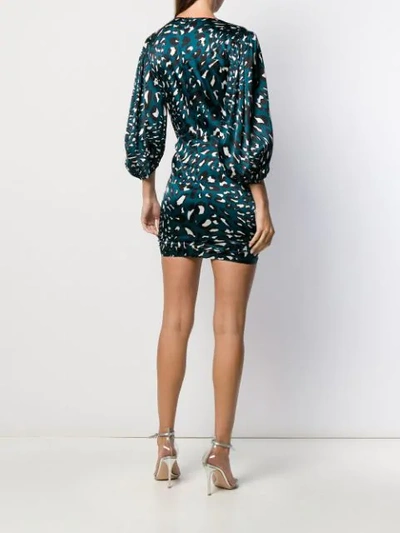 Shop Alexandre Vauthier Leopard Print Draped Dress In Blue