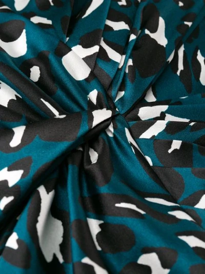 Shop Alexandre Vauthier Leopard Print Draped Dress In Blue