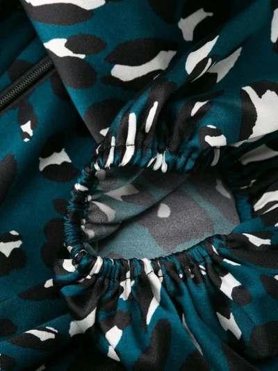 Shop Alexandre Vauthier Leopard Print Draped Dress In Blue