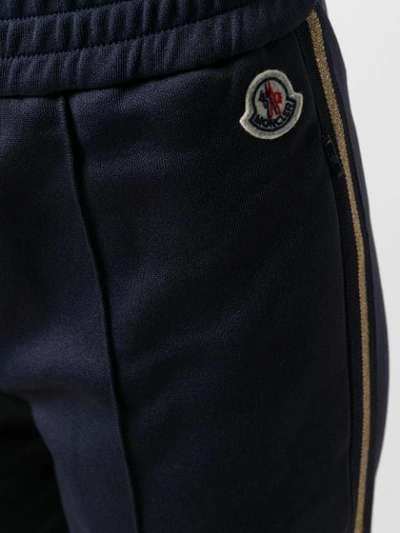 Shop Moncler Stripe Detail Track Pants In Blue