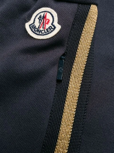 Shop Moncler Stripe Detail Track Pants In Blue