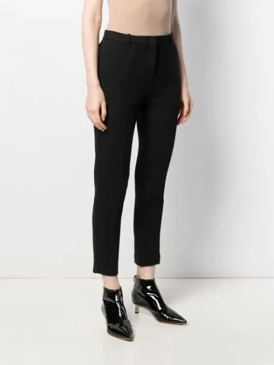 Shop Pinko Skinny Fit Cropped Trousers In Black