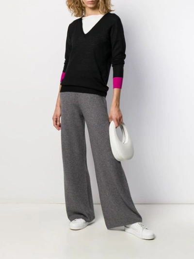 Shop Joseph Knitted Flared Trousers In Grey