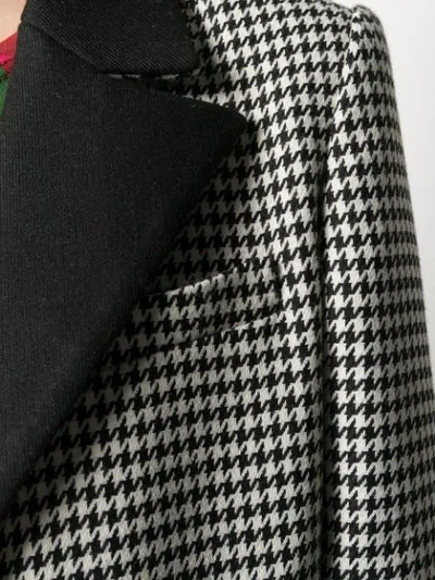 Shop Alice And Olivia Houndstooth Single-breasted Coat In Black