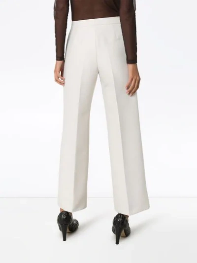 Shop Givenchy Braid-trimmed Belted Trousers In Neutrals