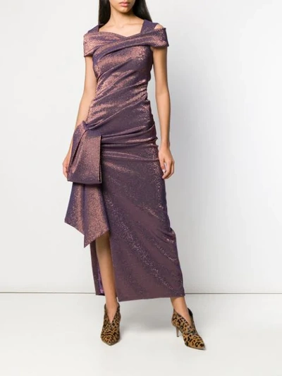 Shop Talbot Runhof Iridescent Evening Dress In Purple
