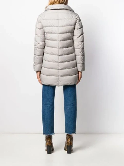 Shop Herno Hooded Padded Coat In Neutrals