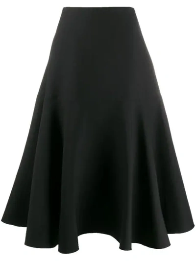 Shop Valentino A-line Paneled Skirt In Black
