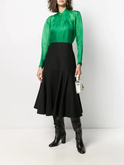 Shop Valentino A-line Paneled Skirt In Black