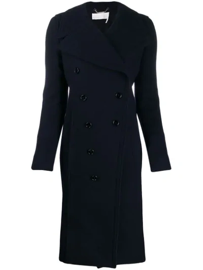 Shop Chloé Double-breasted Coat In Blue