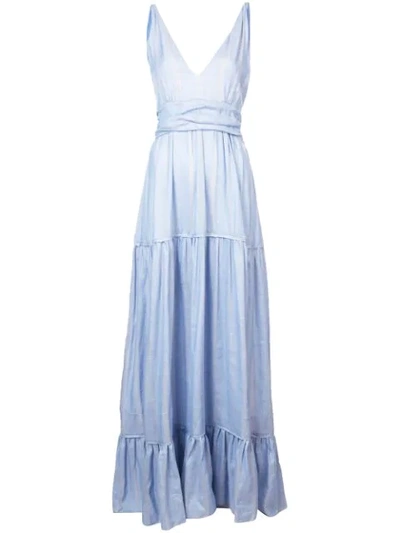 Shop Lemlem Bekle Tiered Maxi Dress In Blue