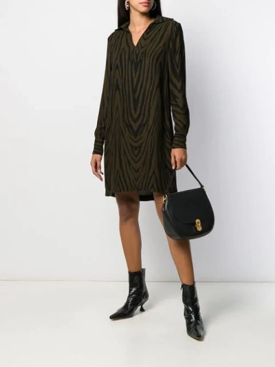 Shop Antonelli Zebra-print Shirt Dress In Green