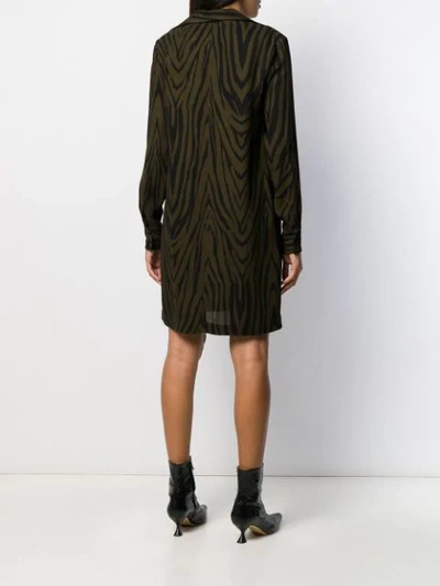 Shop Antonelli Zebra-print Shirt Dress In Green