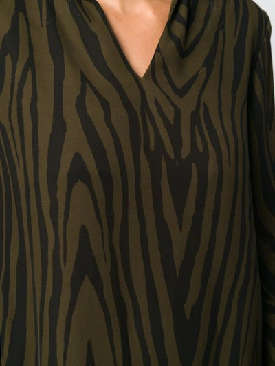 Shop Antonelli Zebra-print Shirt Dress In Green