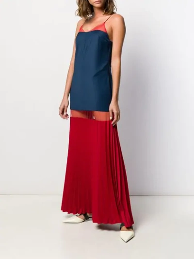 Shop Atu Body Couture Colour-block Maxi Dress In Blue