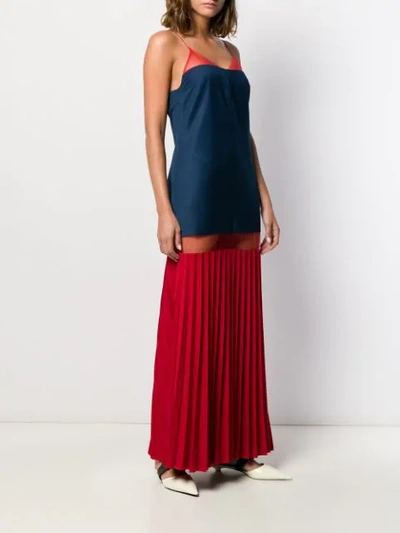 Shop Atu Body Couture Colour-block Maxi Dress In Blue