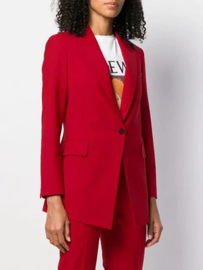 Shop Theory Long Cutaway-front Blazer In Red