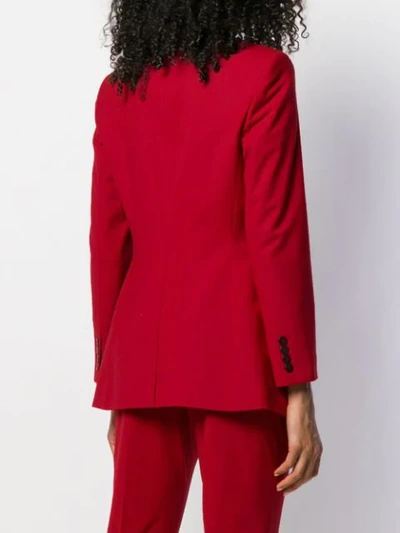 Shop Theory Long Cutaway-front Blazer In Red