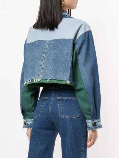 Shop Kseniaschnaider Cropped Denim Jacket In Blue