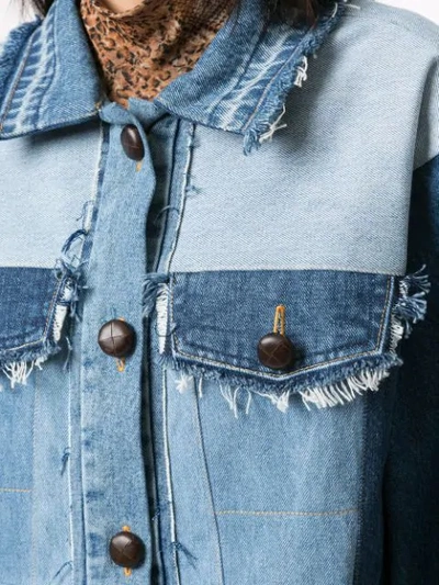 Shop Kseniaschnaider Cropped Denim Jacket In Blue