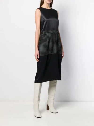 Pre-owned Maison Margiela 2000s Grid Panel Dress In Black