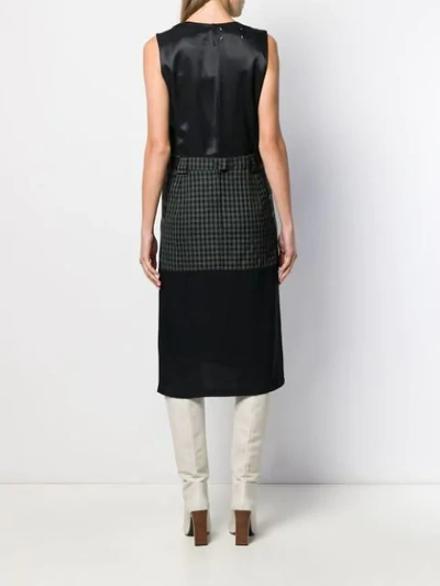 Pre-owned Maison Margiela 2000s Grid Panel Dress In Black