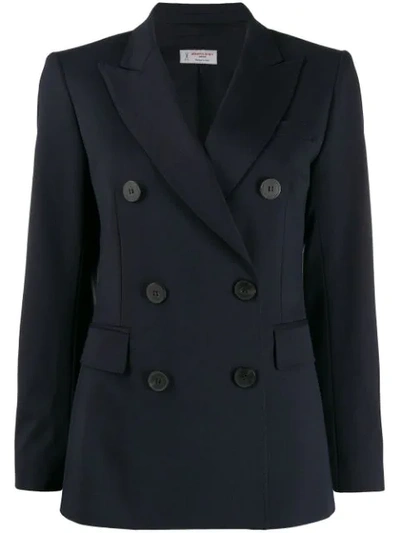 Shop Alberto Biani Double Breasted Blazer In Blue