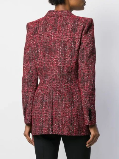 Shop Givenchy Double-breasted Tweed Jacket In Red