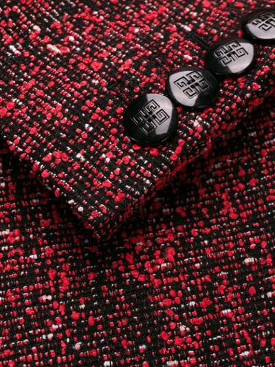 Shop Givenchy Double-breasted Tweed Jacket In Red