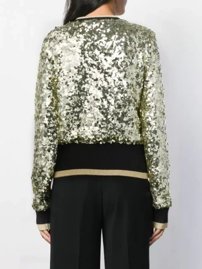 Shop Dolce & Gabbana Sequin-embellished V-neck Jumper In Black