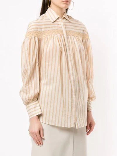 Shop Arje Amelia Striped Shirt In Yellow