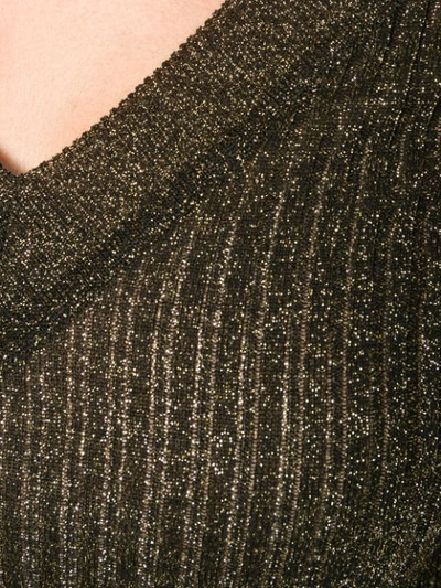 Shop Pinko Metallic-knit Bodysuit - Black