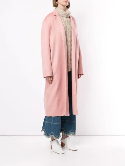 Shop Mansur Gavriel Narrow Buttonless Cashmere Coat In Blush