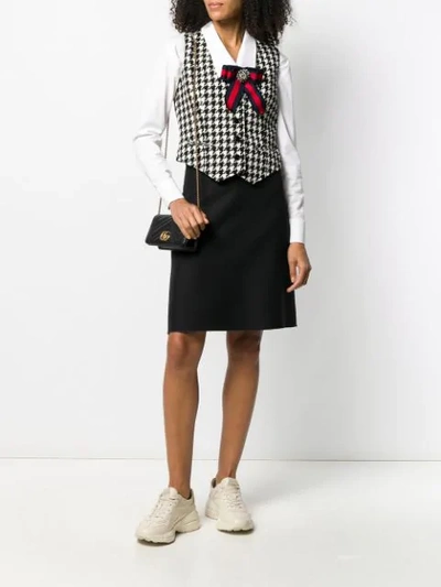 Shop Gucci Houndstooth Single-breasted Waistcoat In White