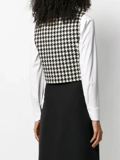 Shop Gucci Houndstooth Single-breasted Waistcoat In White